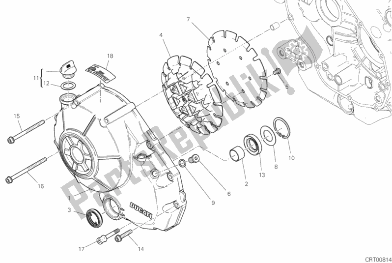 Toutes les pièces pour le Couvercle D'embrayage du Ducati Scrambler Flat Track Thailand USA 803 2020